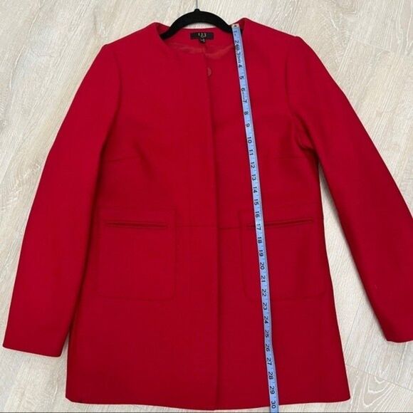 1.2.3 Paris Red Long Blazer Size 8 - Picture 8 of 10